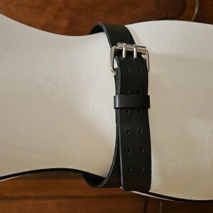 Mens Sz 32 Main Street Belt | Black with Silver Hardware